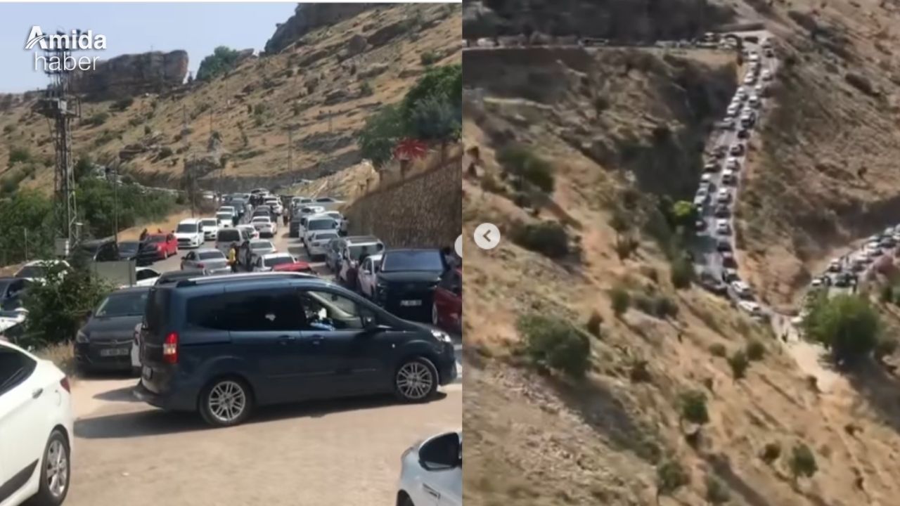 Diyarbakırlılar bayramda akın etti, yol trafiğe kapandı