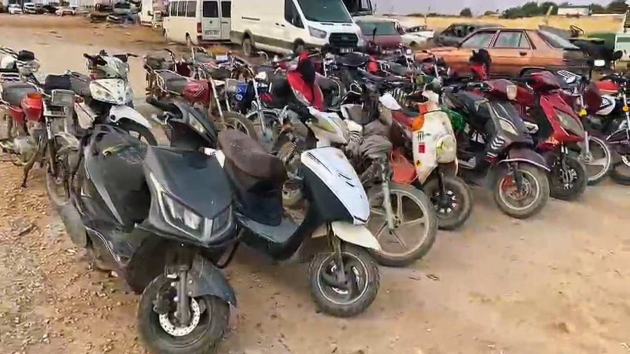 Şanlıurfa'da çalıntı ve hacizli 28 motosiklet bulundu