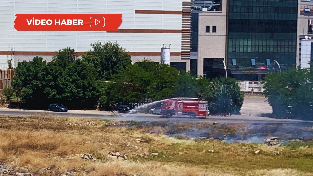 Diyarbakır’da şehrin göbeğinde anız yangını: İtfaiye yetişti