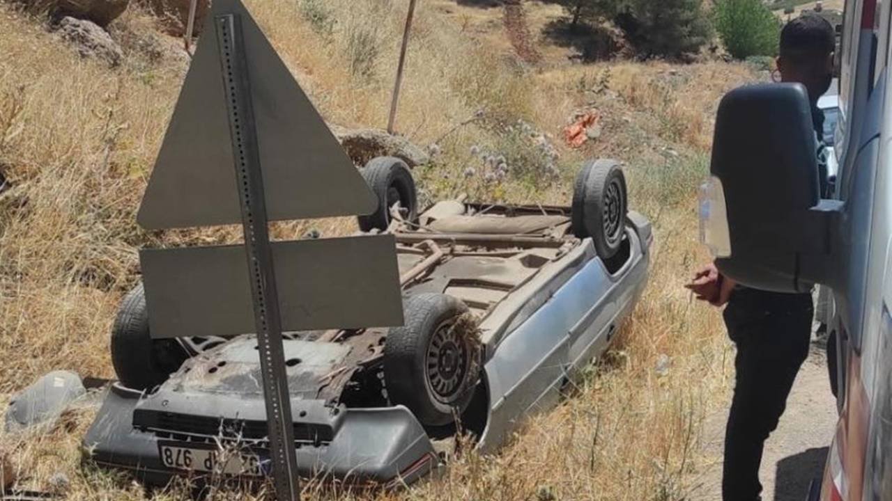 Adıyaman’da takla atan otomobilde 1 kişi yaralandı