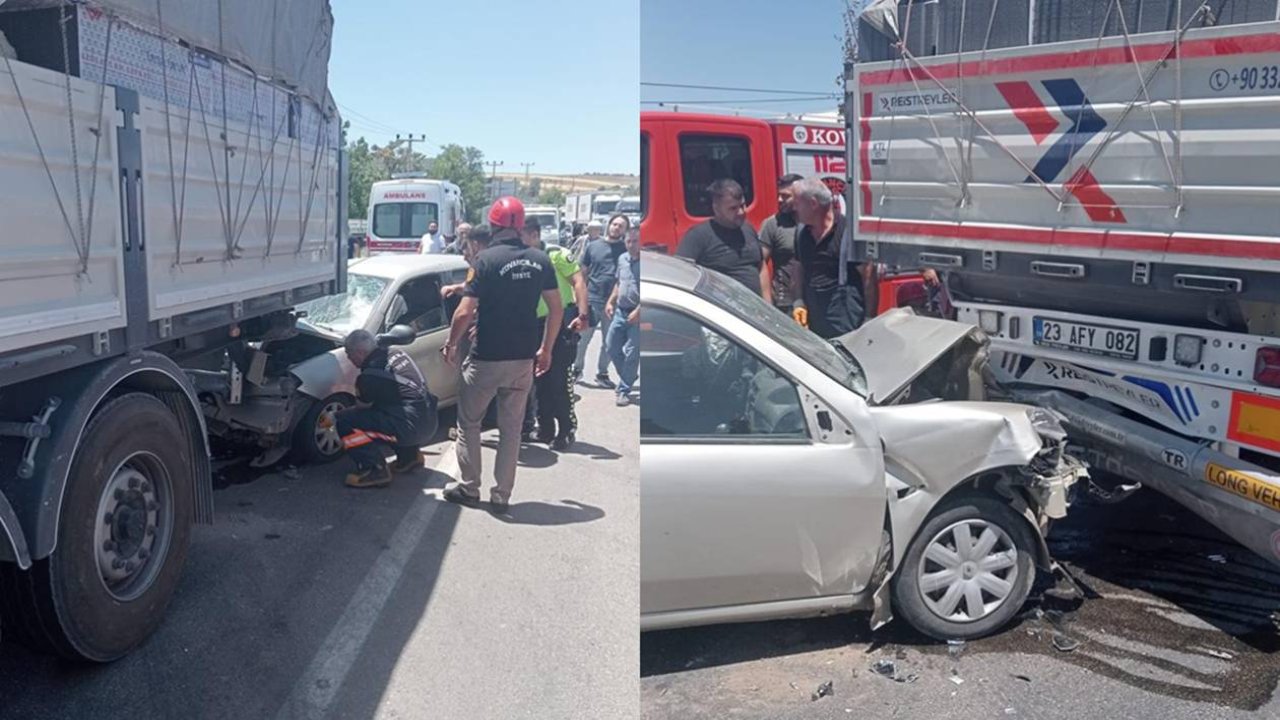 Elazığ’da otomobil ile tır çarpıştı: 1 yaralı