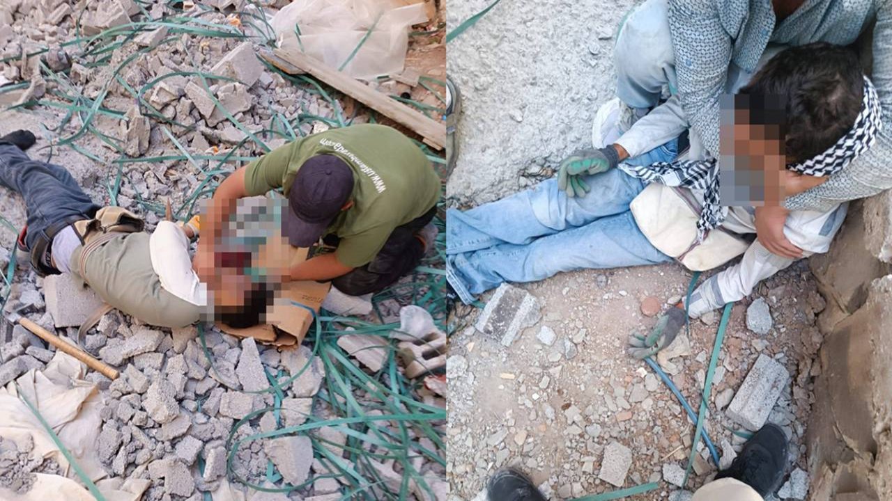 Diyarbakır’da iskele çöktü: İki ağır yaralı