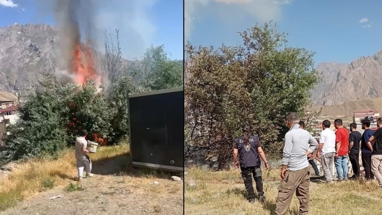 Hakkari'de çifte yangın kontrol altında