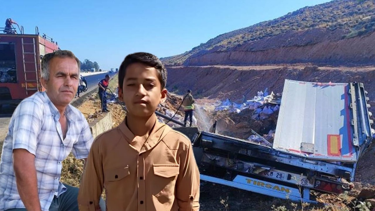 Mardinli baba oğul yanan tırda can verdi