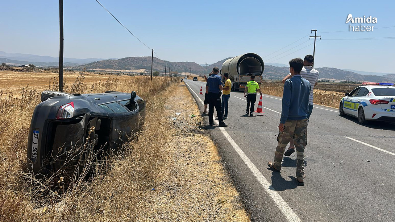 Gaziantep’te otomobil devrildi: 4 yaralı