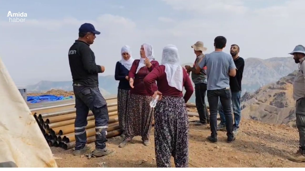Diyarbakır’da suyu kesilen köylüler maden sahasına yürüdü