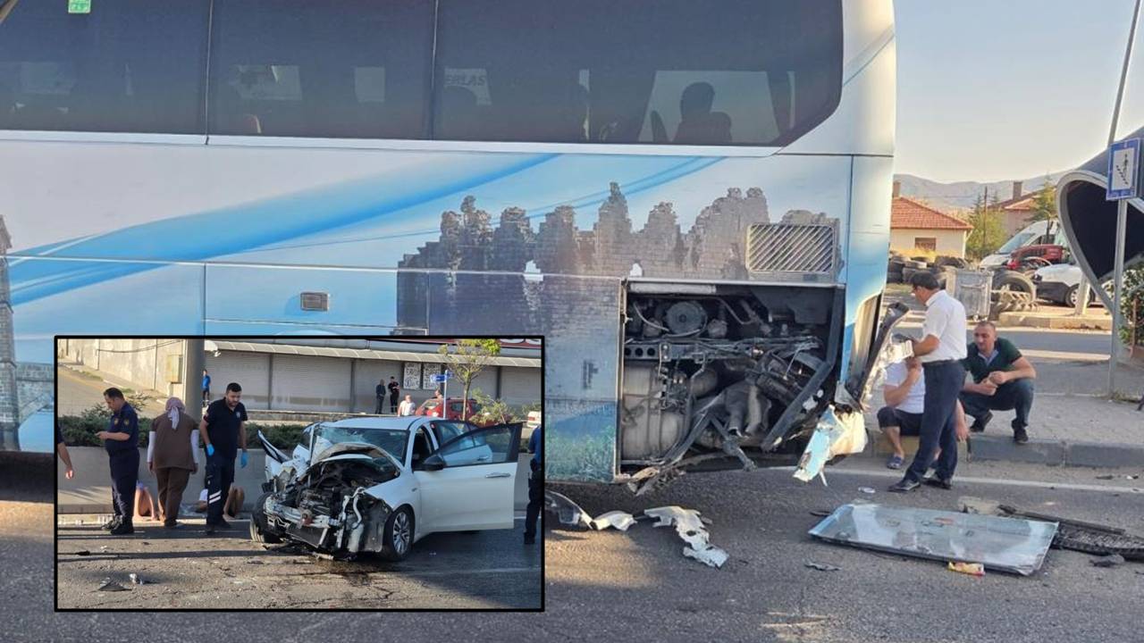 Ankara’da otomobil Diyarbakır otobüsüne arkadan çarptı