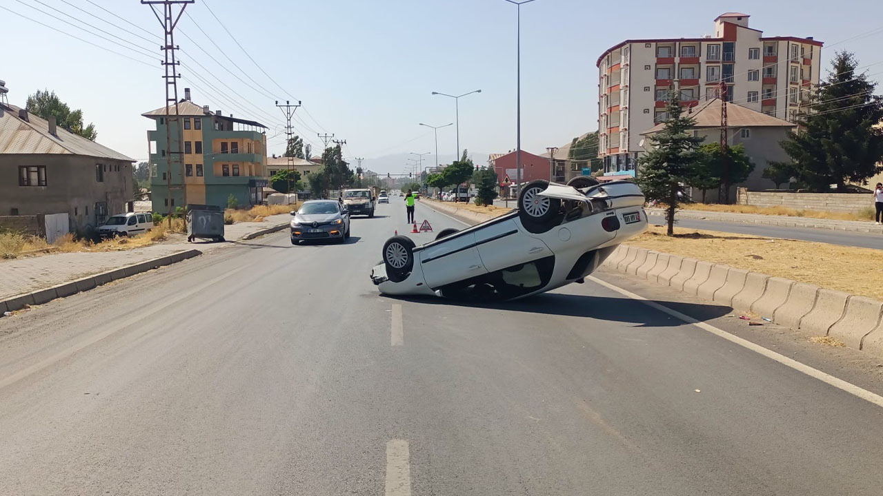 Ağrı’da araç takla attı: 1 yaralı