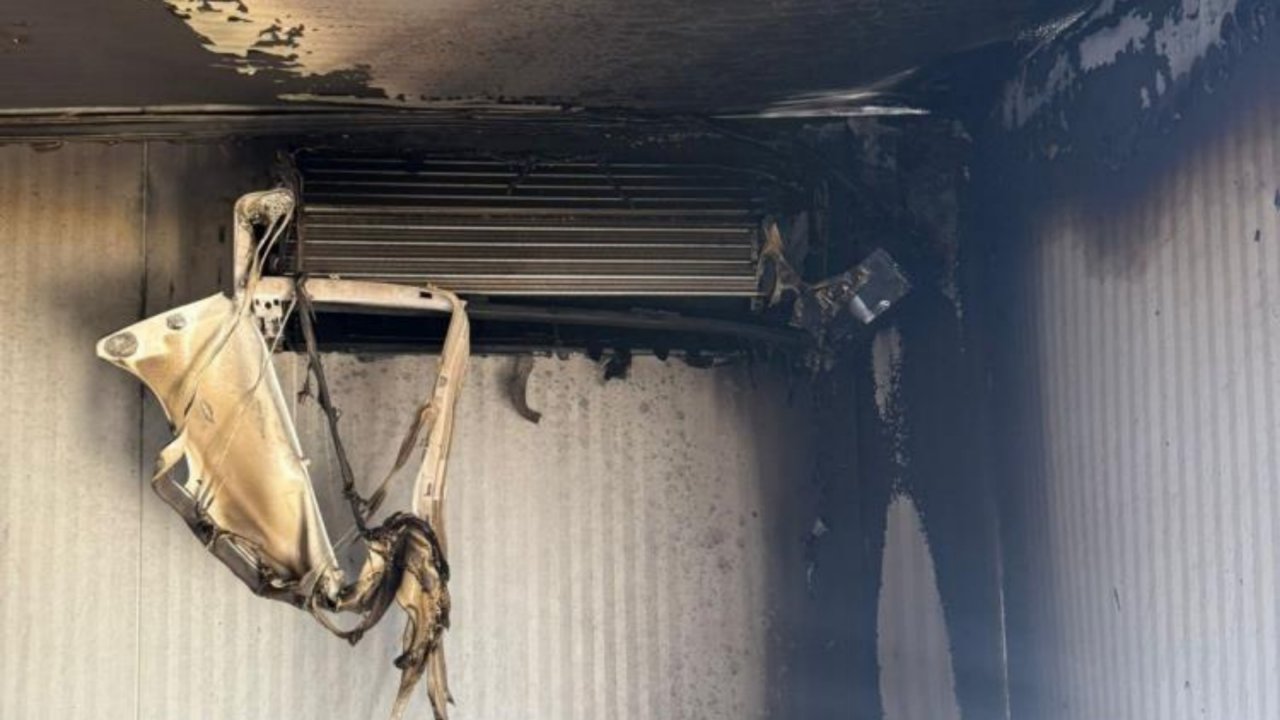 Klimayı açık bırakıp köye gitti: Konteyner ev yandı