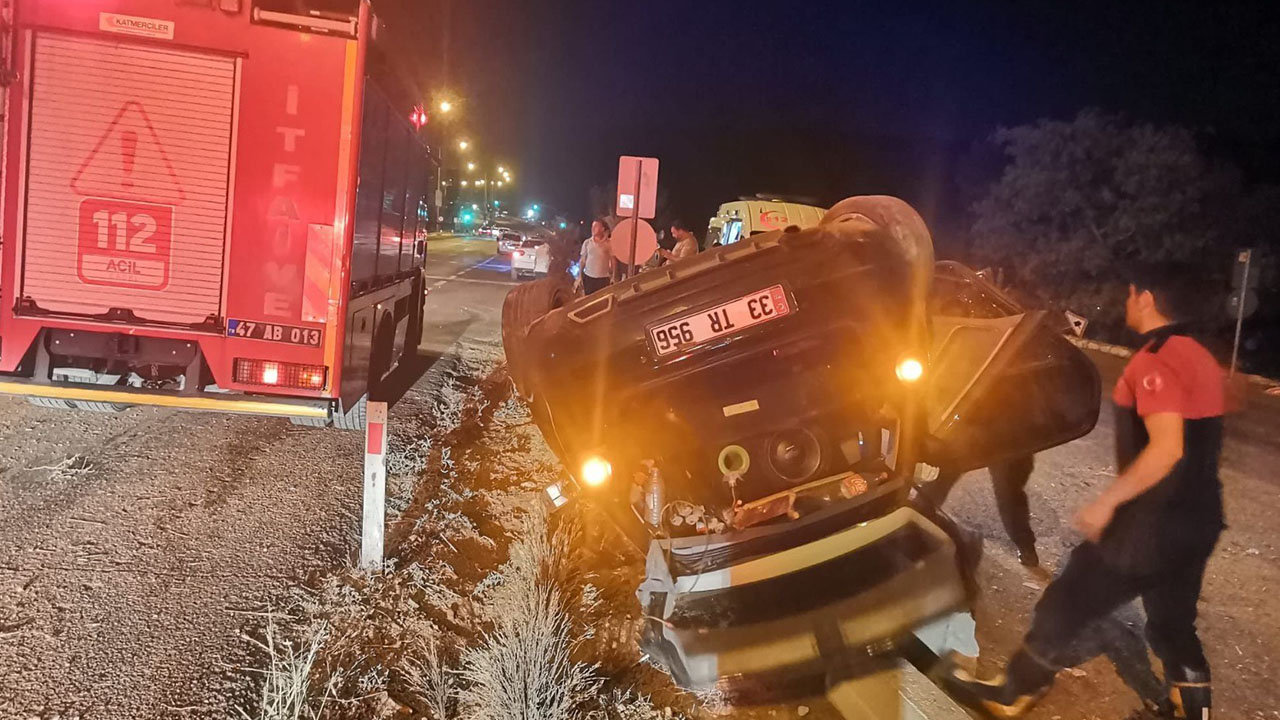 Mardin'de otomobil takla attı: 3 yaralı