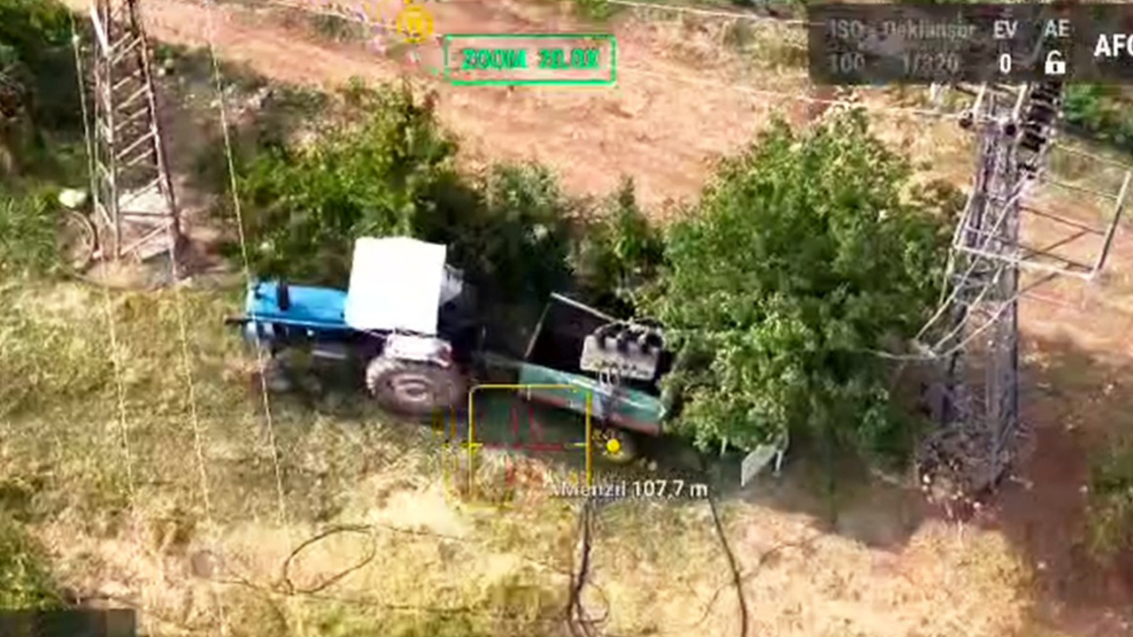 Su tankerindeki kaçak trafo drona yakalandı