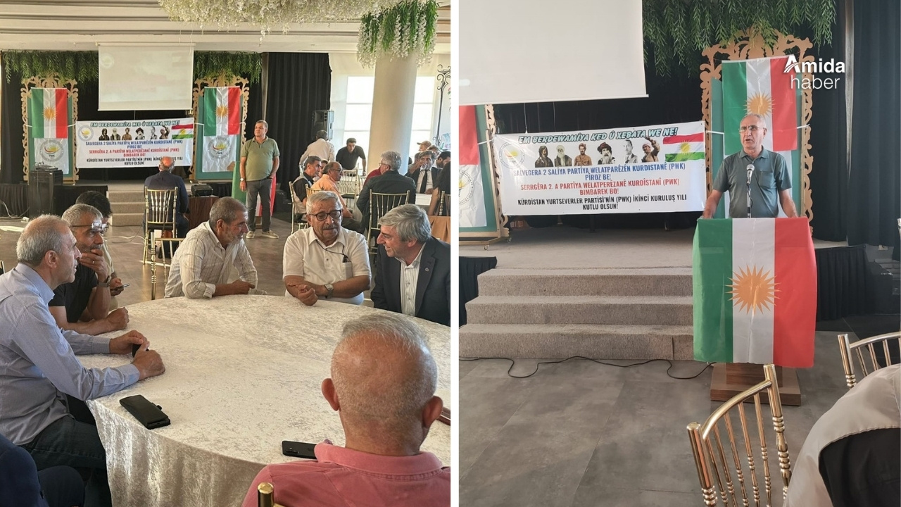 Diyarbakır’da ‘Kürdistan’ bayraklı resepsiyon