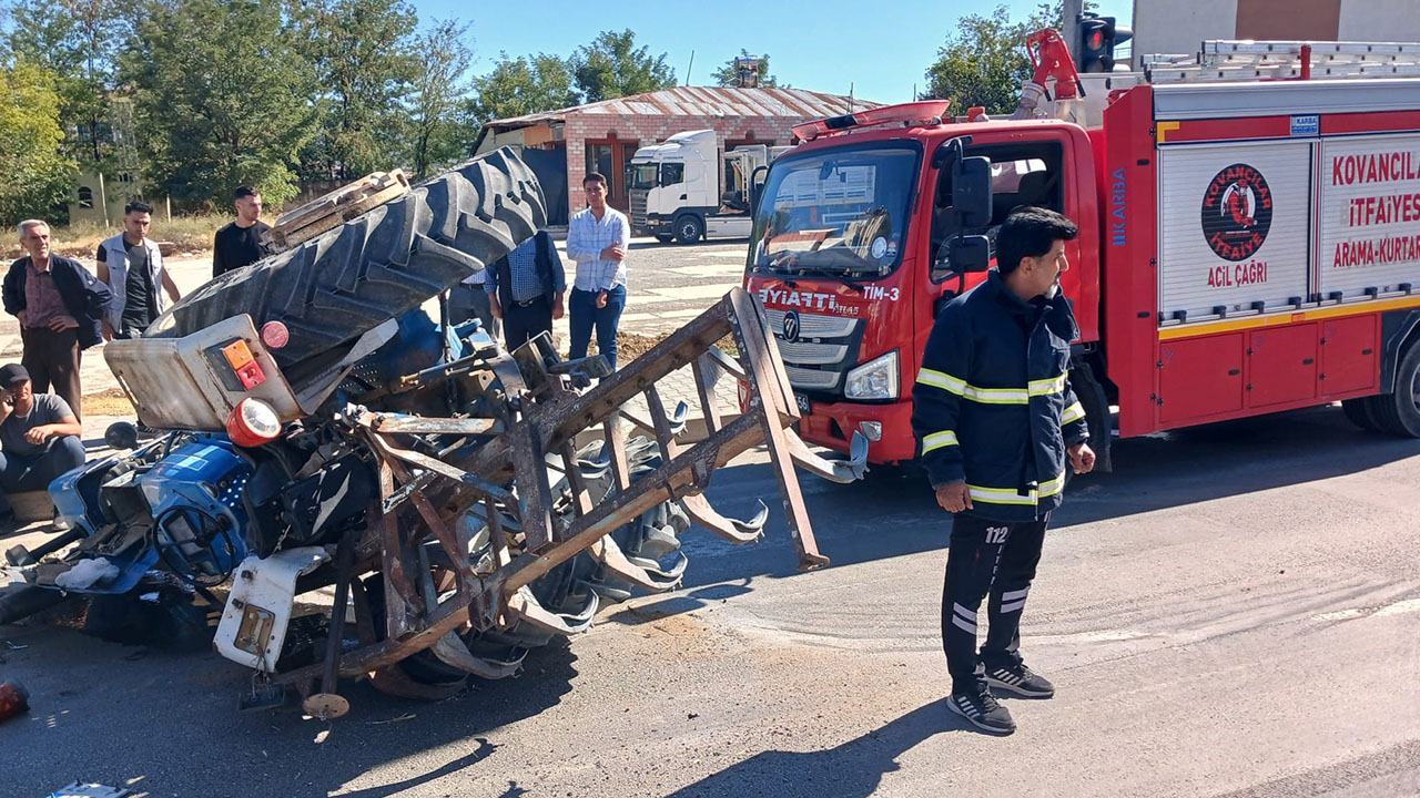 Elazığ’da traktör devrildi: 2 kişi yaralandı