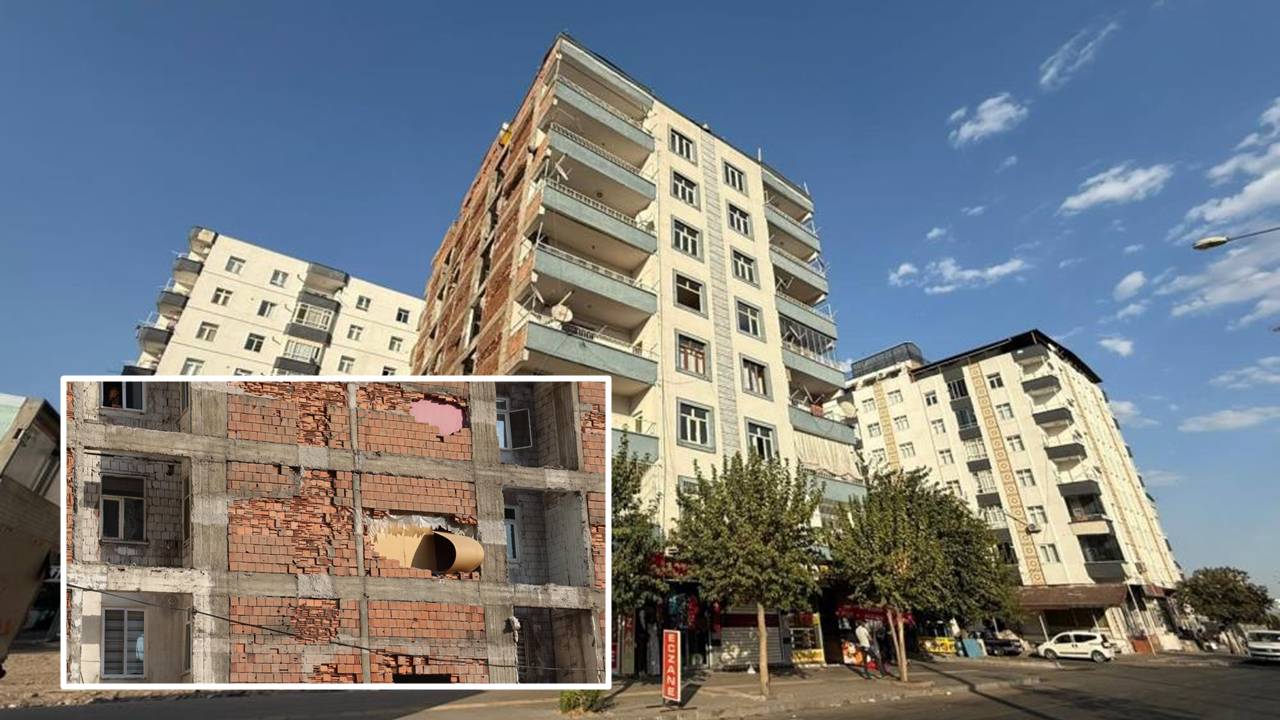 Diyarbakır: 8 ailenin oturduğu bina araba geçerken sallanıyor