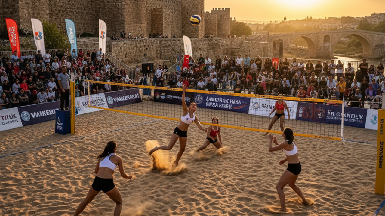 Diyarbakır’da ince kum üzerinde voleybol turnuvası