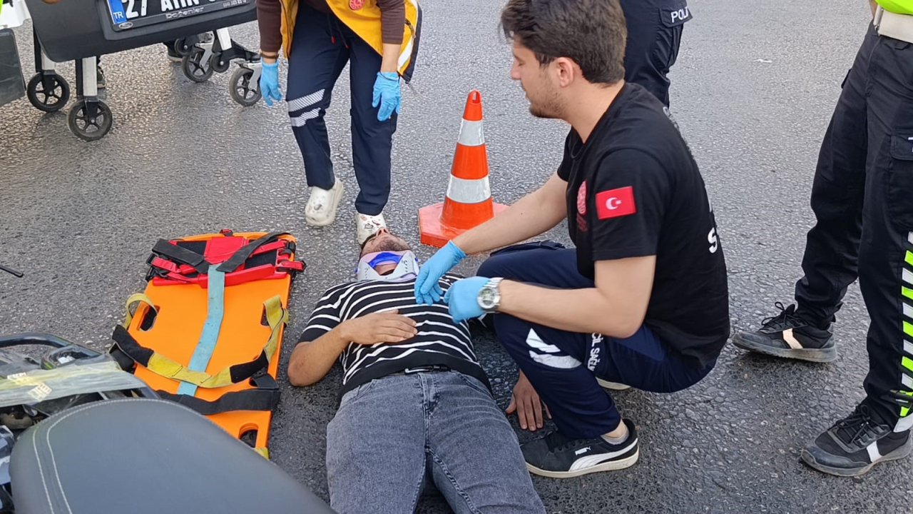Gaziantep'te kaza: Motosiklet sürücüsü yaralandı
