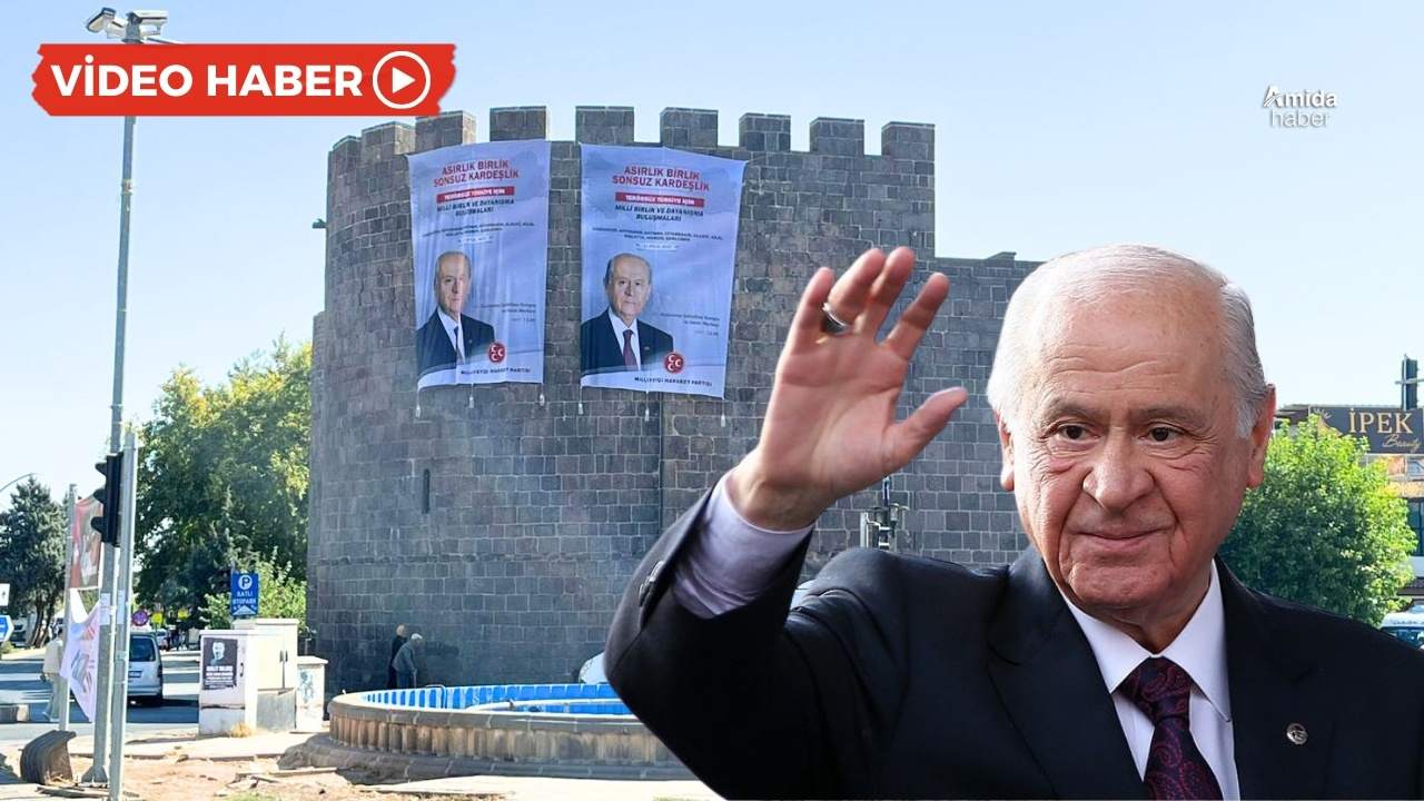 Diyarbakır Surları’na Devlet Bahçeli posterleri asıldı