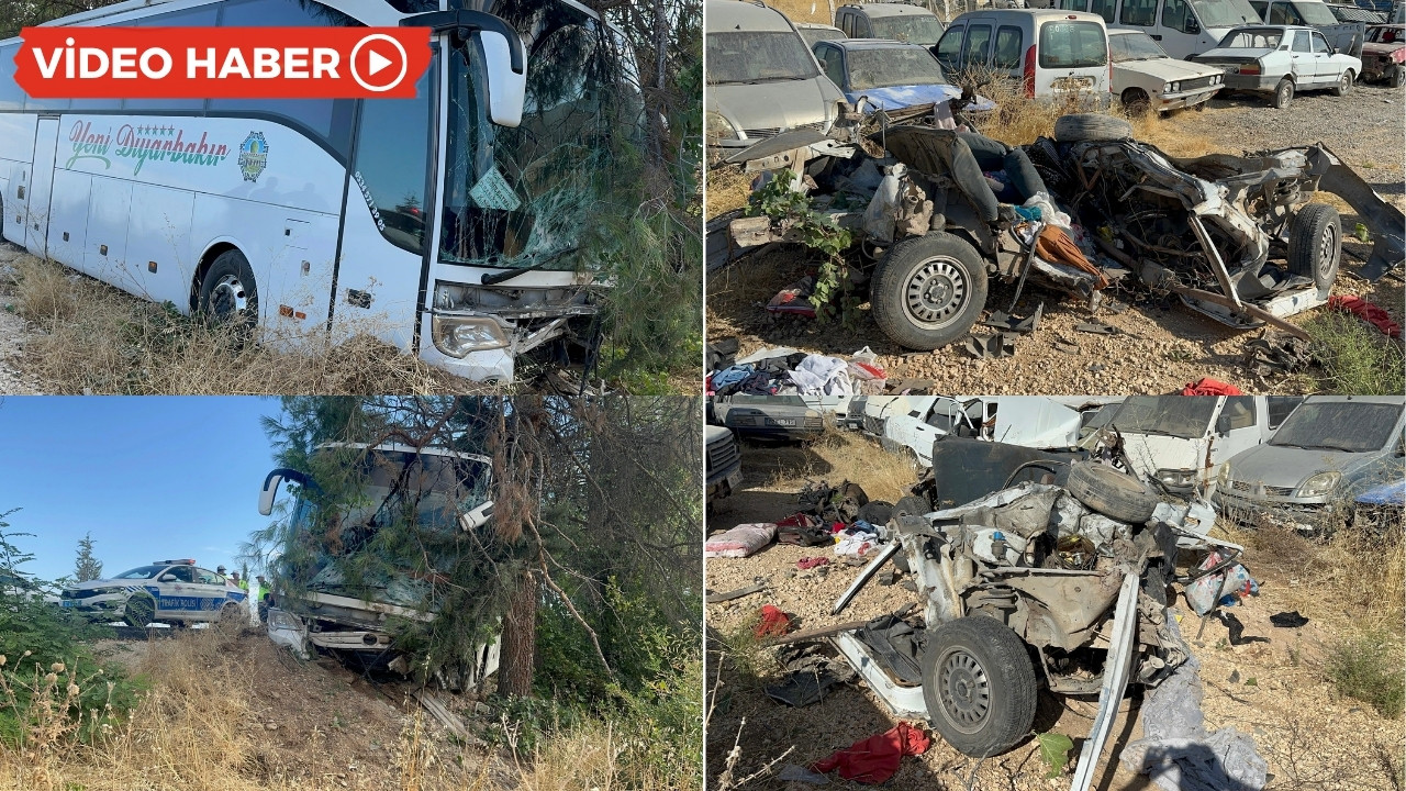 Diyarbakır otobüsü otomobili biçti: Aynı aileden 4 ölü, 1 yaralı