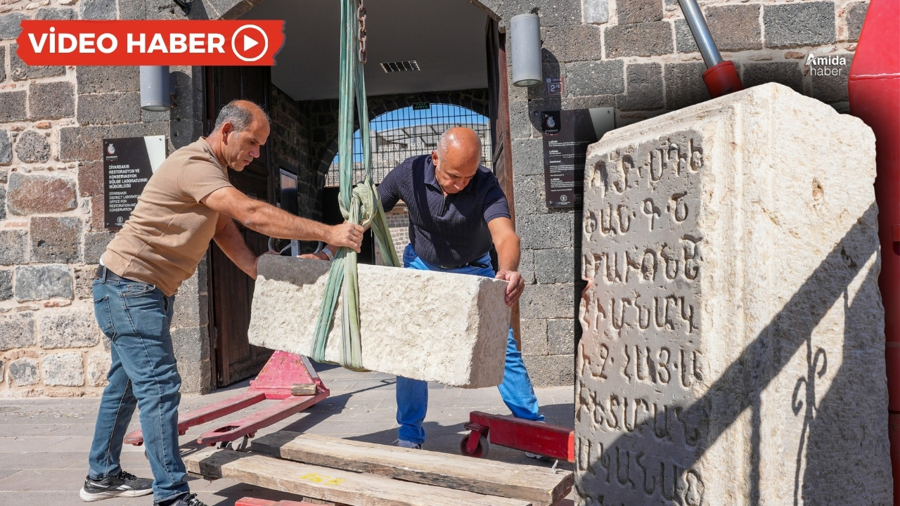 Diyarbakır'da Kirilce yazılı mezar kapağı bulundu