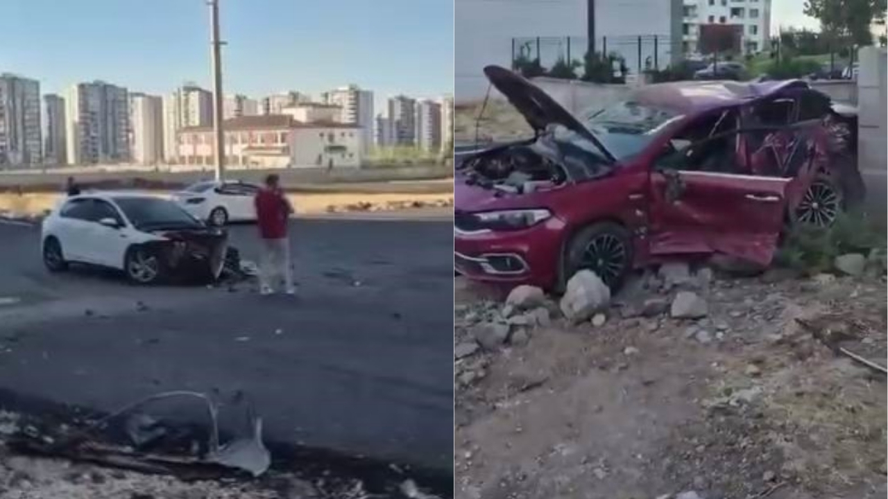 Diyarbakır Kayapınar’da kaza: Araçlar hurda oldu
