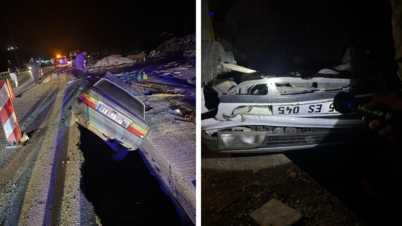 İki otomobil 1 saat arayla aynı çukura düştü: 1 yaralı