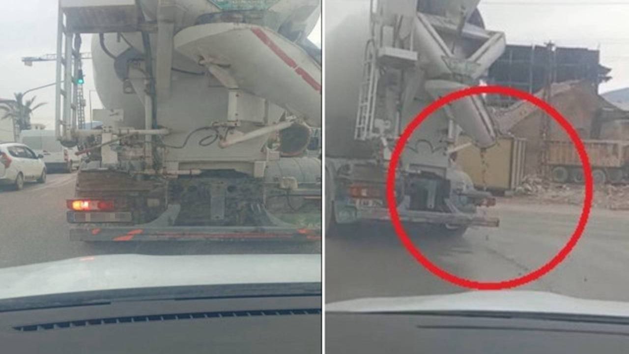 Yola harç dökerek ilerleyen beton mikserinin sürücüsüne ceza