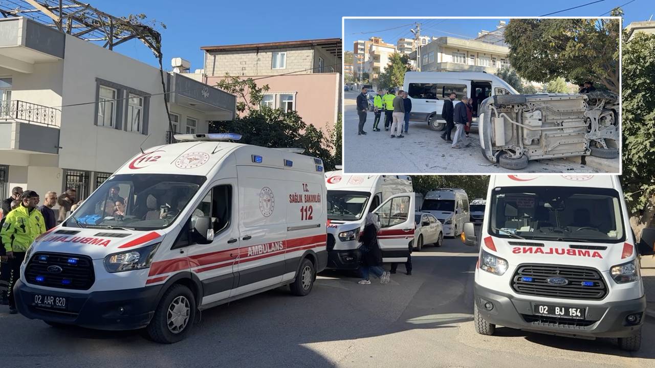 Okul servisi kaza yaptı: 10’u öğrenci 12 yaralı