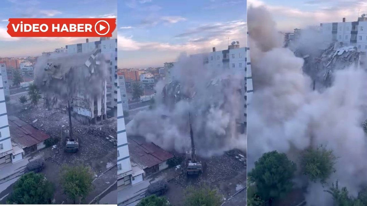 Diyarbakır’da 8 katlı bina yerle bir oldu