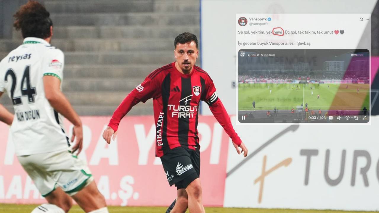 Vanspor Kürtçede çuvalladı: Umut yerine kuma yazdılar