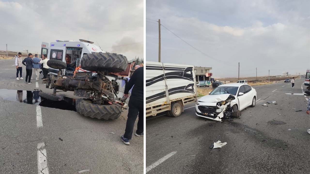 Diyarbakır'da traktör ile otomobil çarpıştı: 1 yaralı