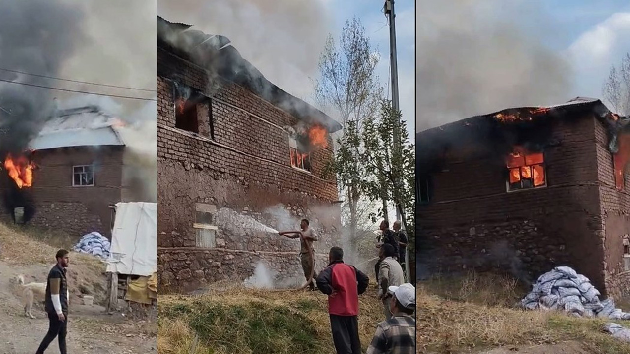 Hakkari'de ev yangını