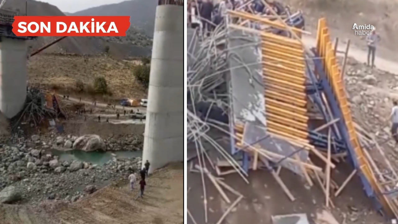 Diyarbakır'da köprü inşaatı çöktü: İşçiler enkaz altında kaldı