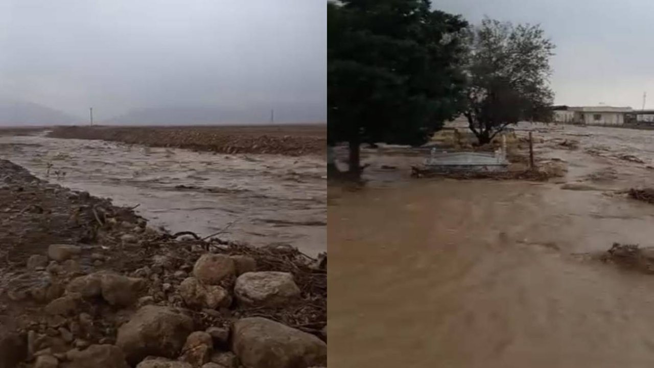 Mardin’de dere taştı: Evler hasar gördü