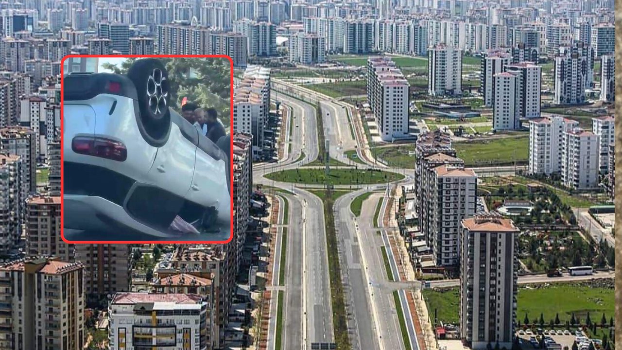 Diyarbakır Diclekent’te araç takla attı