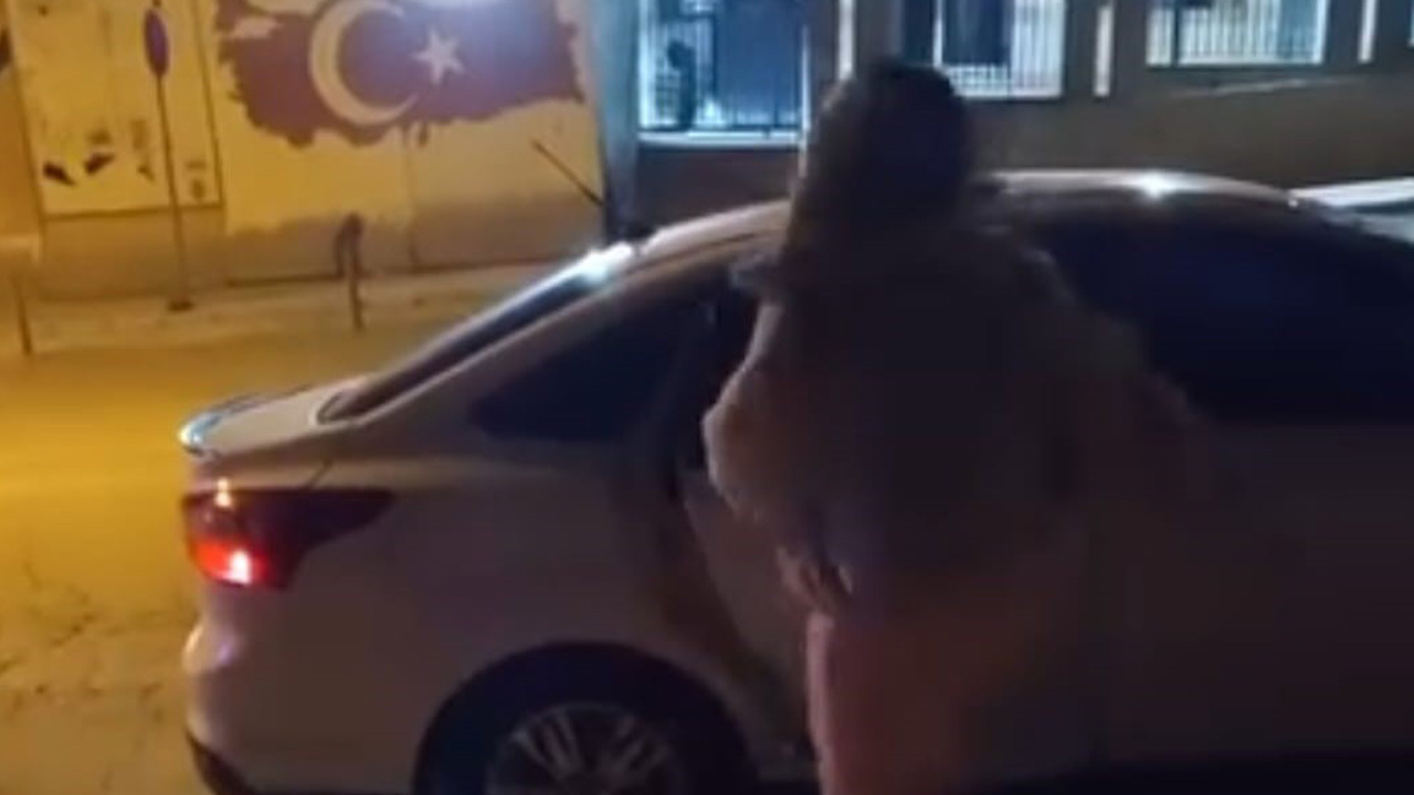 Elazığ'da bir kadın, tartıştığı kişinin arabasına saldırdı