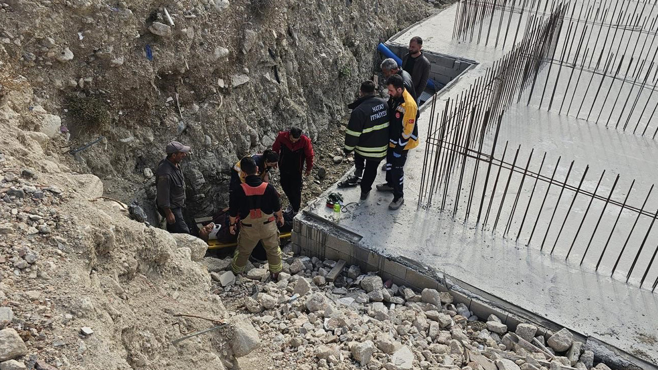 İnşaat temeline düşen kişi yaralandı
