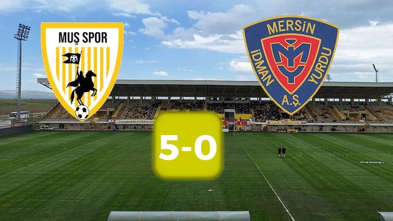 Muşspor Mersin’i gol yağmuruna tuttu