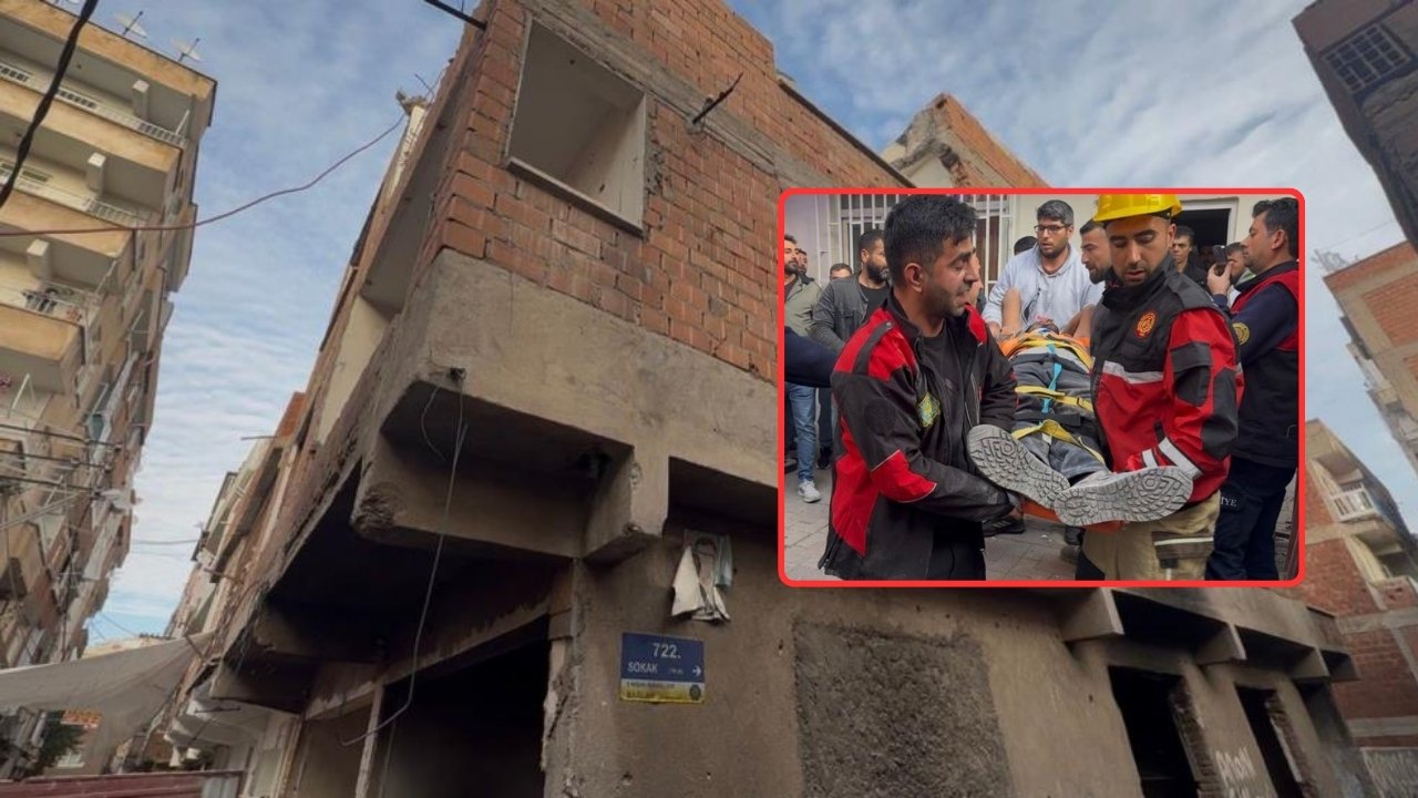 Diyarbakır’da hasarlı binanın duvarı çöktü: İşçi altında kaldı