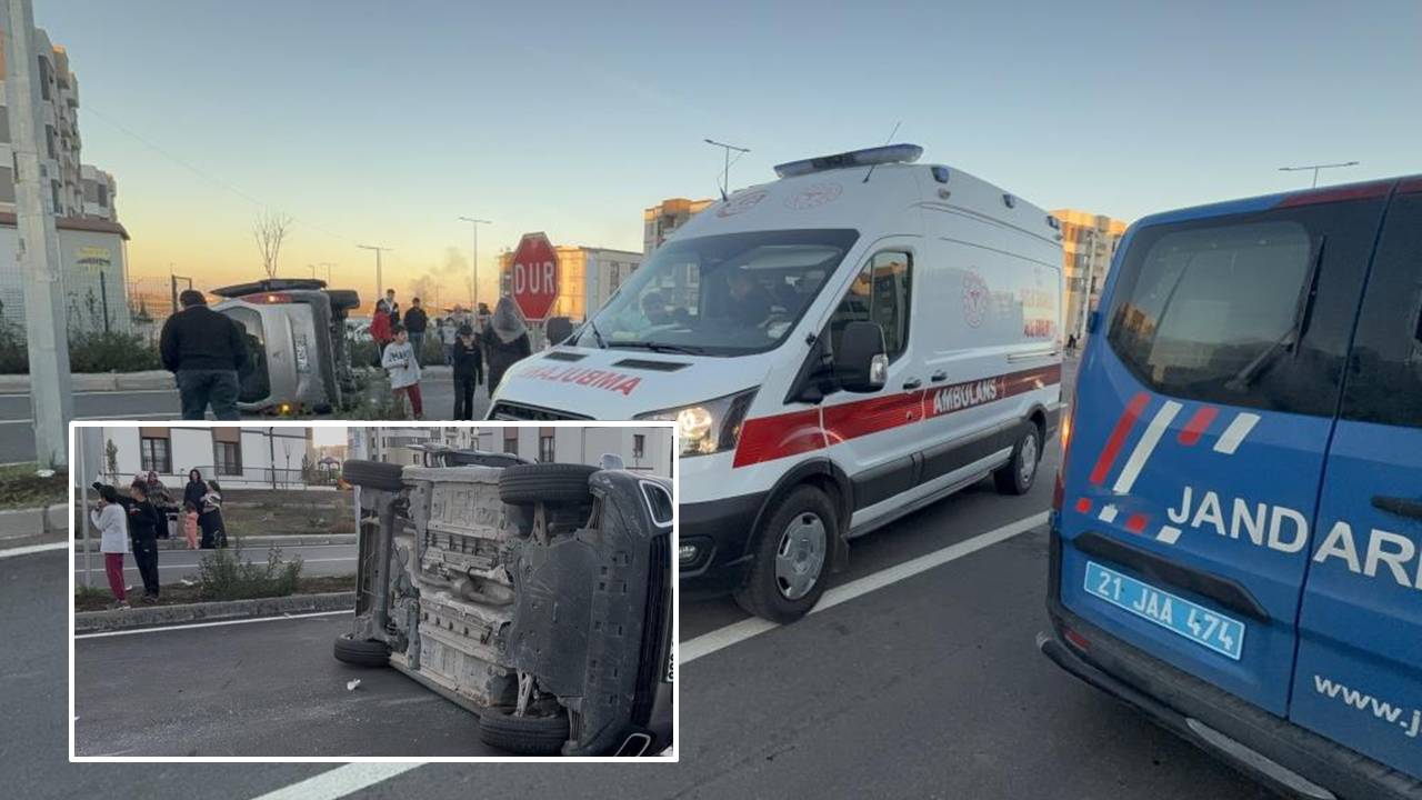 Diyarbakır'da otomobiller kafa kafaya çarpıştı