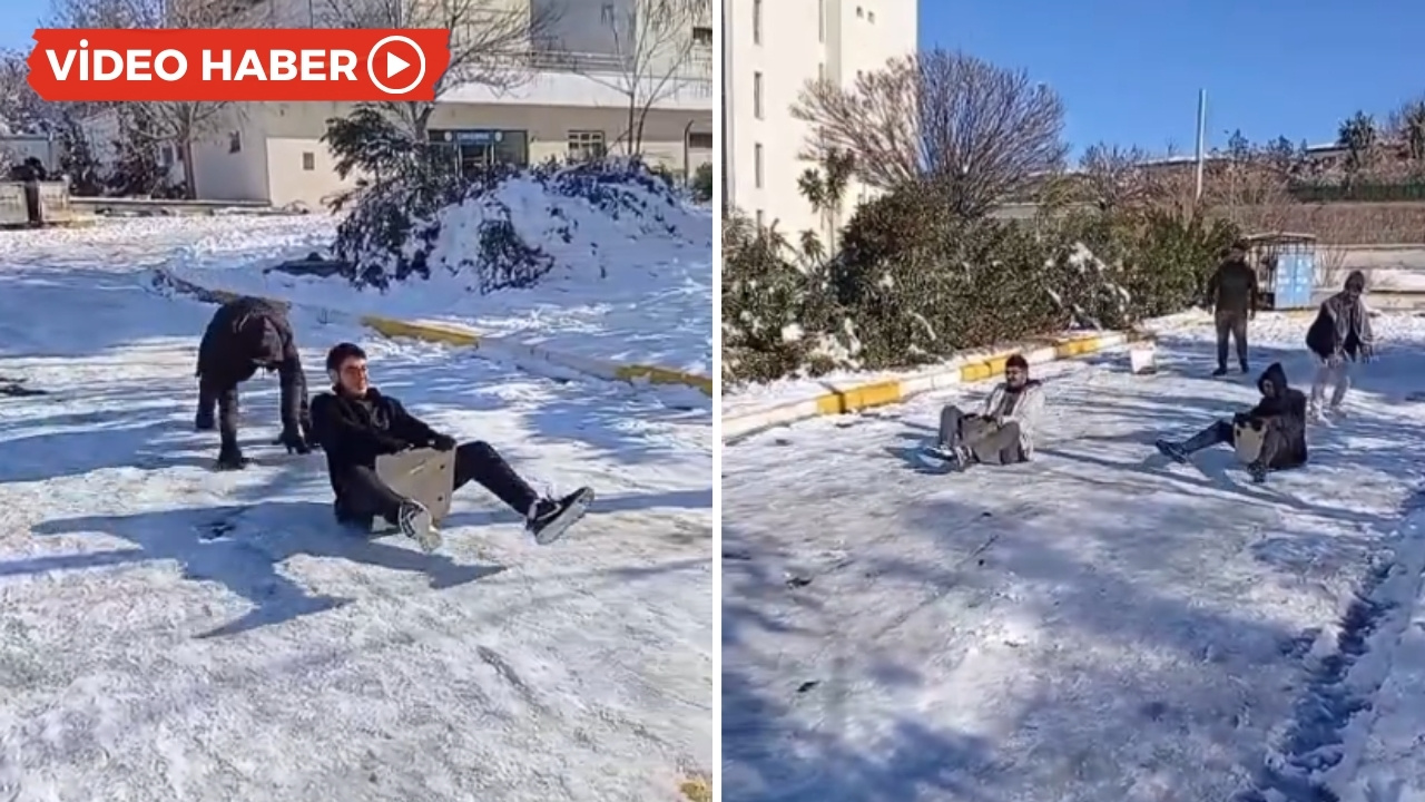 Diyarbakır’da kışın en sıcak görüntüsü: Kartonunu alan koştu