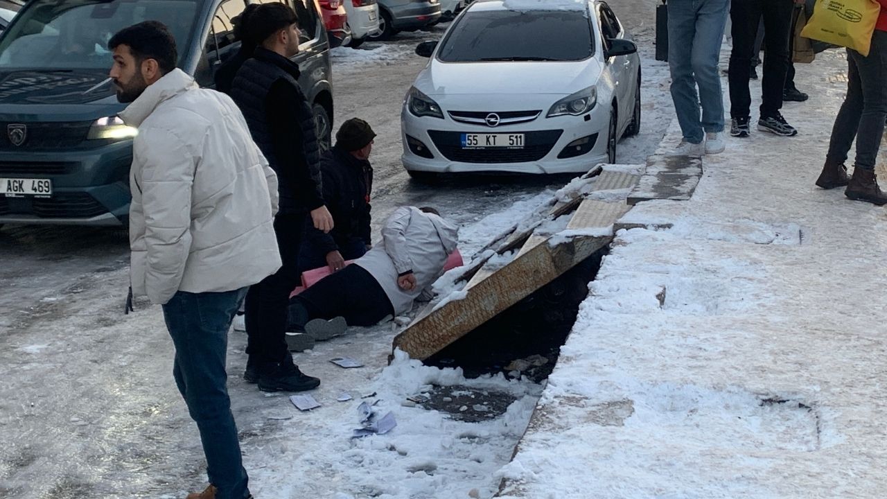 Diyarbakır’da buzlanan merdivenden düşen vatandaş yaralandı