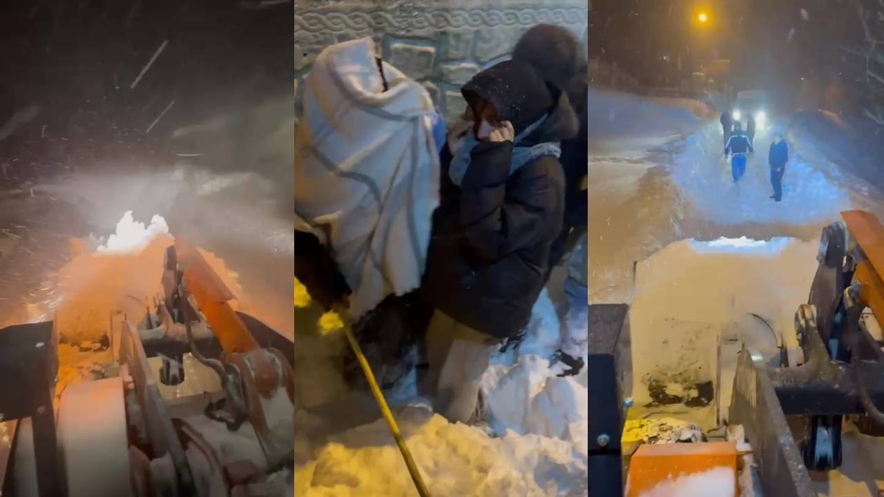 Yolda kalan 10 tekstil işçisi kurtarıldı