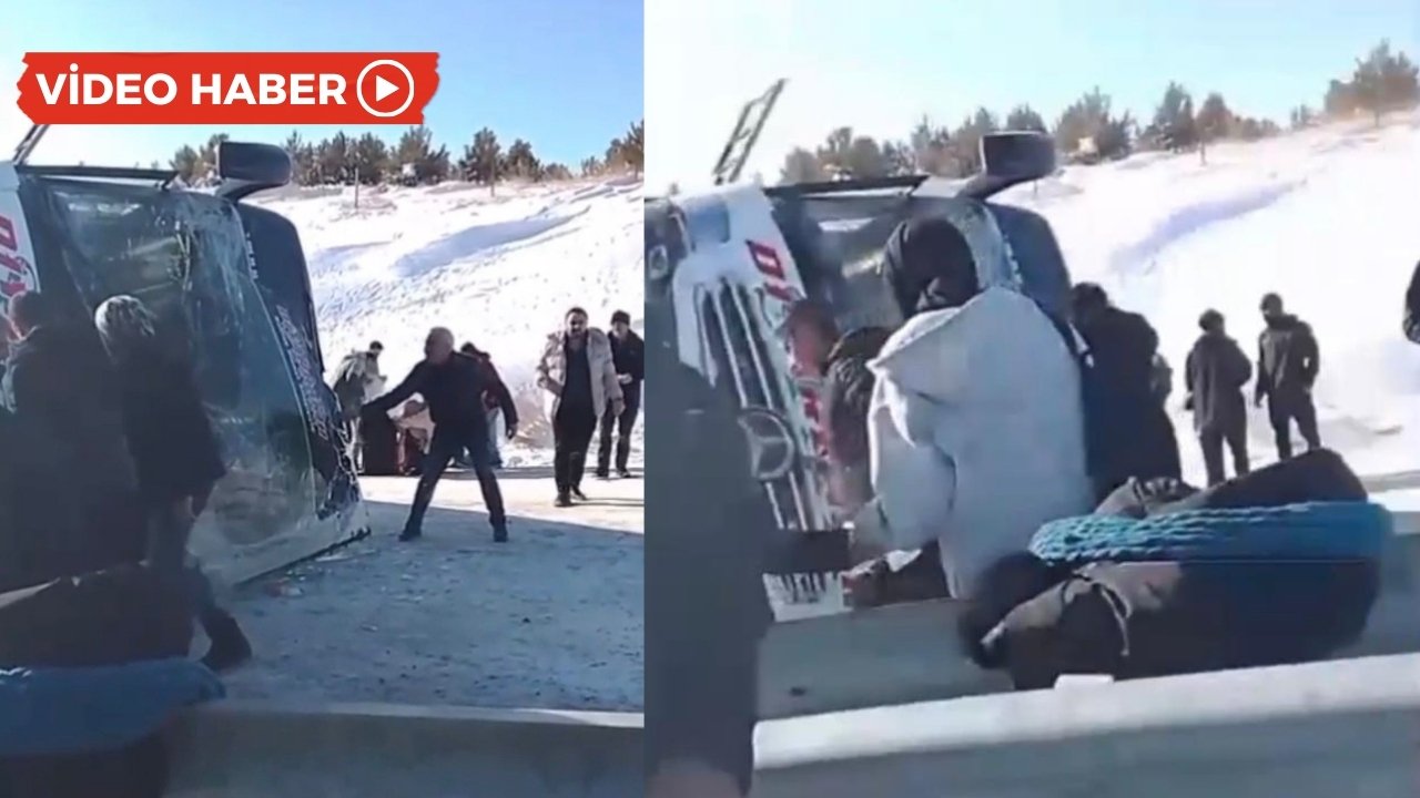 Diyarbakır firmasına ait yolcu otobüsü devrildi: 17 yaralı
