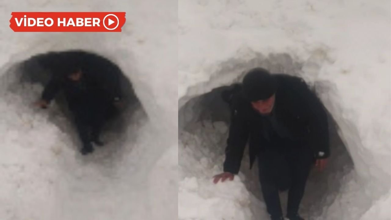 Diyarbakır’da kar engeli: Besici ahıra tünel açtı