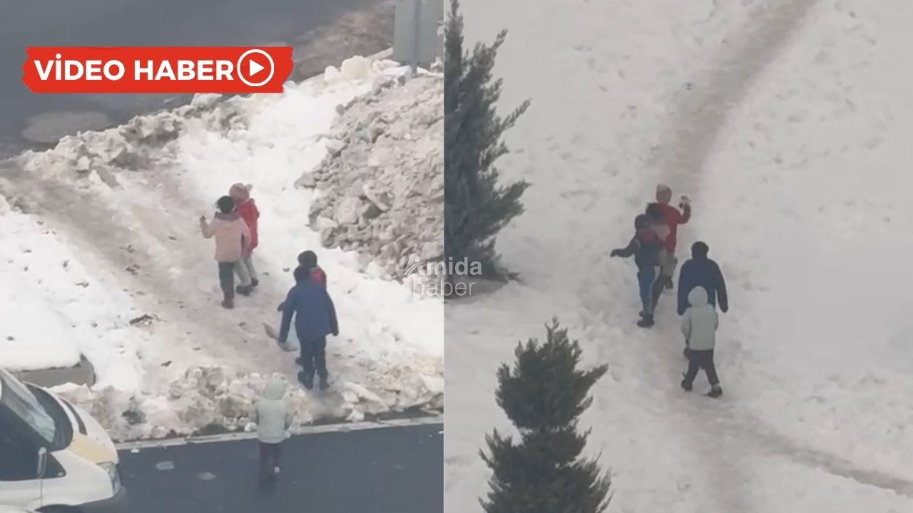 Diyarbakır’da çocukların soğukla halaylı mücadelesi