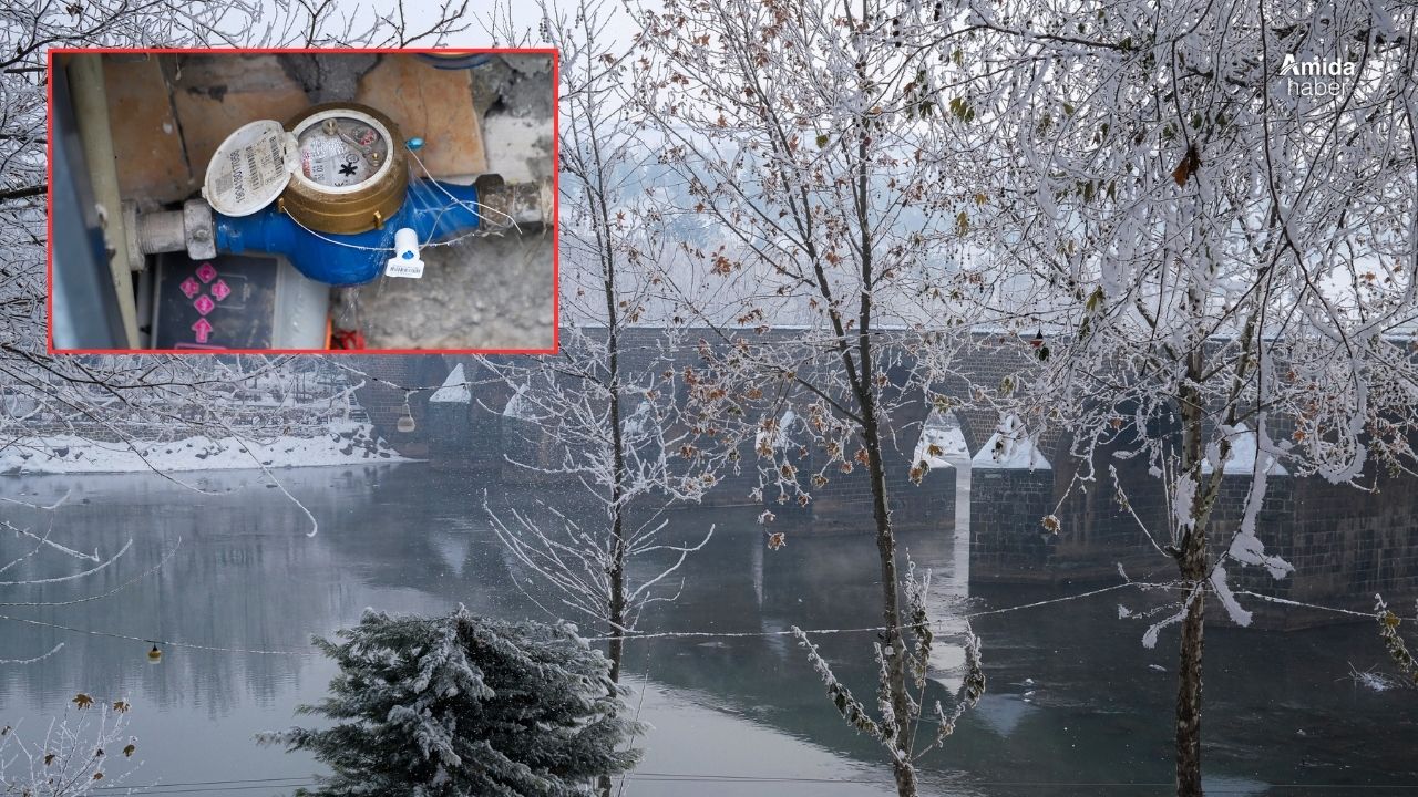 Soğuk hava Diyarbakır’da su sayaçlarını patlattı