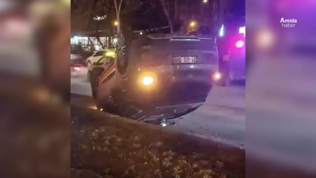 Diyarbakır'da otomobil takla attı: 1 yaralı