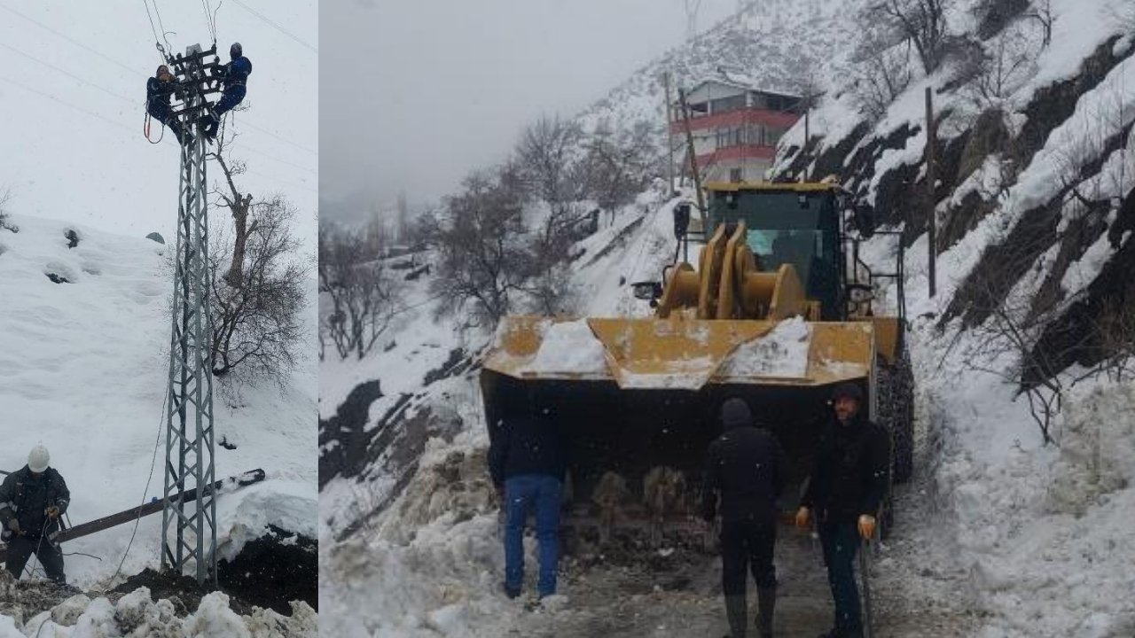 Kar yağışı Diyarbakır’da direklerini devirdi