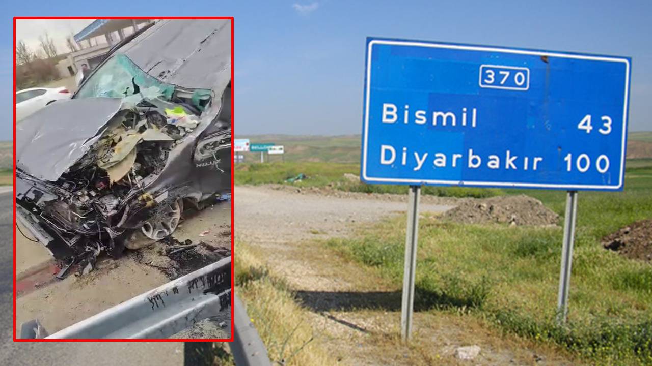 Diyarbakır’da pikap bariyerlere saplandı: 2 yaralı
