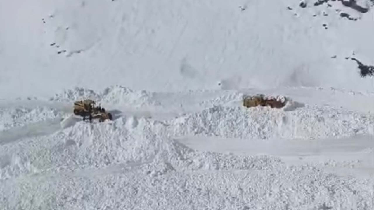 Van'da mezra yoluna çığ düştü